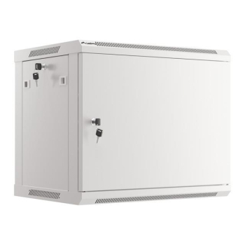 Szafa instalacyjna Rack wisząca 19" 9U 600x450 szara drzwi metalowe Lanberg (flat pack)