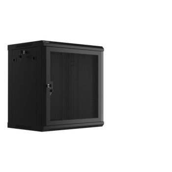 Szafa instalacyjna Rack wisząca 19" 12U 600x450 czarna drzwi perforowane Lanberg (flat pack)