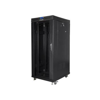 Szafa instalacyjna Rack stojąca 19" 27U 800x1200 Drzwi Szklane czarna Lanberg (flat pack) LCD