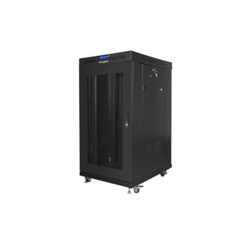 Szafa instalacyjna Rack stojąca 19" 22U 800x800 Drzwi Perforowane czarna Lanberg (flat pack) LCD V2