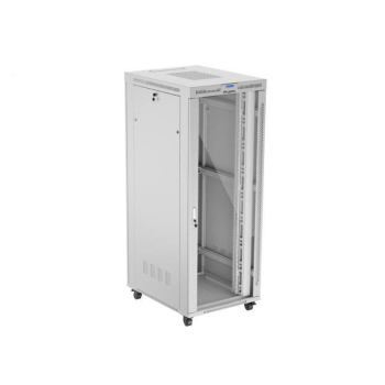 Szafa instalacyjna Rack stojąca 19" 42U 800x1000 szara drzwi szklane LCD Lanberg (flat pack)