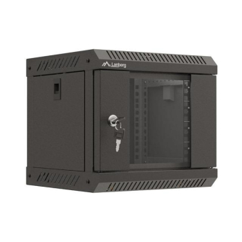 Szafa instacyjna Rack Lanberg Wisząca 10" 4U 300x300 Drzwi Przeszkolone (flat pack) Czarna