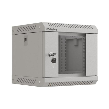 Szafa instacyjna Rack Lanberg Wisząca 10" 4U 300x300 Drzwi Przeszkolone (flat pack) Szara