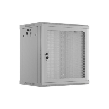 Szafa instalacyjna Rack wisząca 19" 12U 600x450 szara drzwi perforowane Lanberg (flat pack)