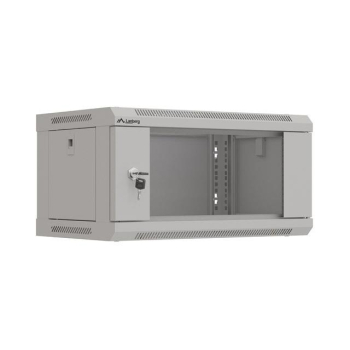 Szafa instalacyjna Rack wisząca 19" 4U 540x350 szara Drzwi przeszklone Lanberg (flat pack)