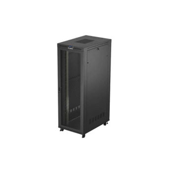 Szafa instalacyjna Rack stojąca 19" 47U 800x1200 czarna drzwi perforowane LCD Lanberg (flat pack) V2
