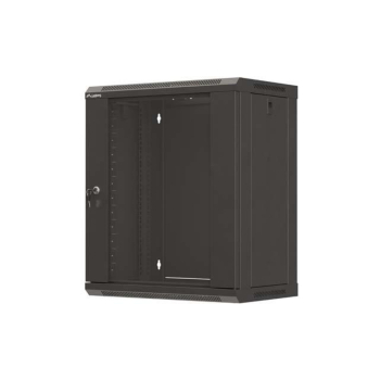 Szafa instalacyjna Rack wisząca 19" 12U 540x350 czarna Drzwi przeszklone Lanberg (flat pack)