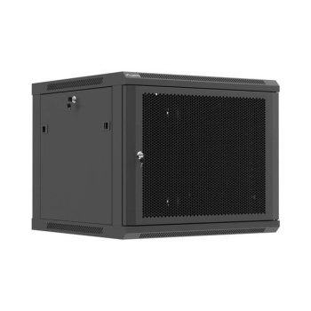 Szafa instalacyjna Rack Lanberg wisząca 19" 9U 600x600 czarna drzwi perforowane (flat pack)