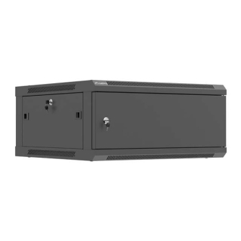 Szafa instalacyjna Rack Lanberg wisząca 19" 4U 600x600 czarna drzwi metalowe (flat pack)