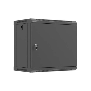 Szafa instalacyjna Rack Lanberg wisząca 19" 9U 540x350 czarna Drzwi pełen metal (flat pack)