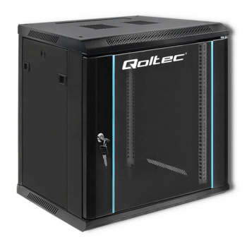 Szafa RACK Qoltec 19" | 12U | 450x600x635 | Czarna | Wisząca