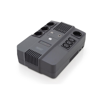 Zasilacz awaryjny UPS DIGITUS Line-Interactive LED DESKTOP 600VA/360W AVR 4x Schuko CEE 7/3, 3x IEC C13, 1xRJ45, 1xUSB A/USB B