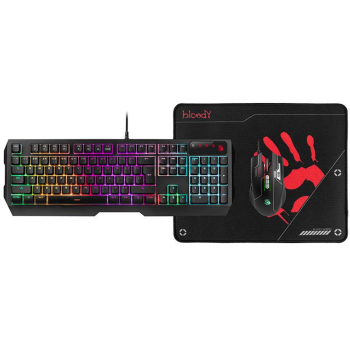 Zestaw klawiatura + mysz + podkładka A4Tech Bloody B1700 USB czarny