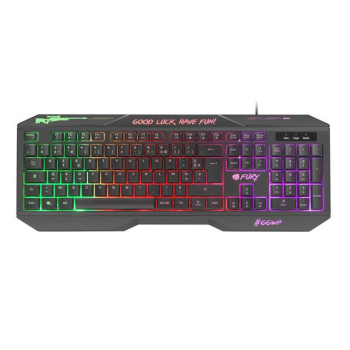 Klawiatura przewodowa Fury Hellfire 2 Francuska Gaming podświetlana czarna
