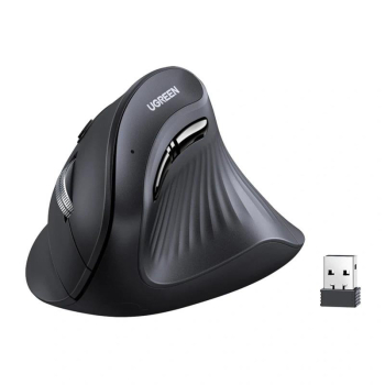Mysz bezprzewodowa UGREEN MU008 pionowa optyczna 2,4G Bluetooth 5.0 - czarna