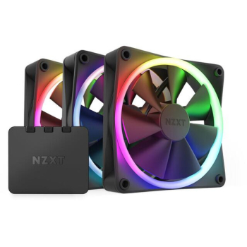 Zestaw 3 wentylatorów do zasilacza / obudowy NZXT F120 RGB Czarne + Kontroler